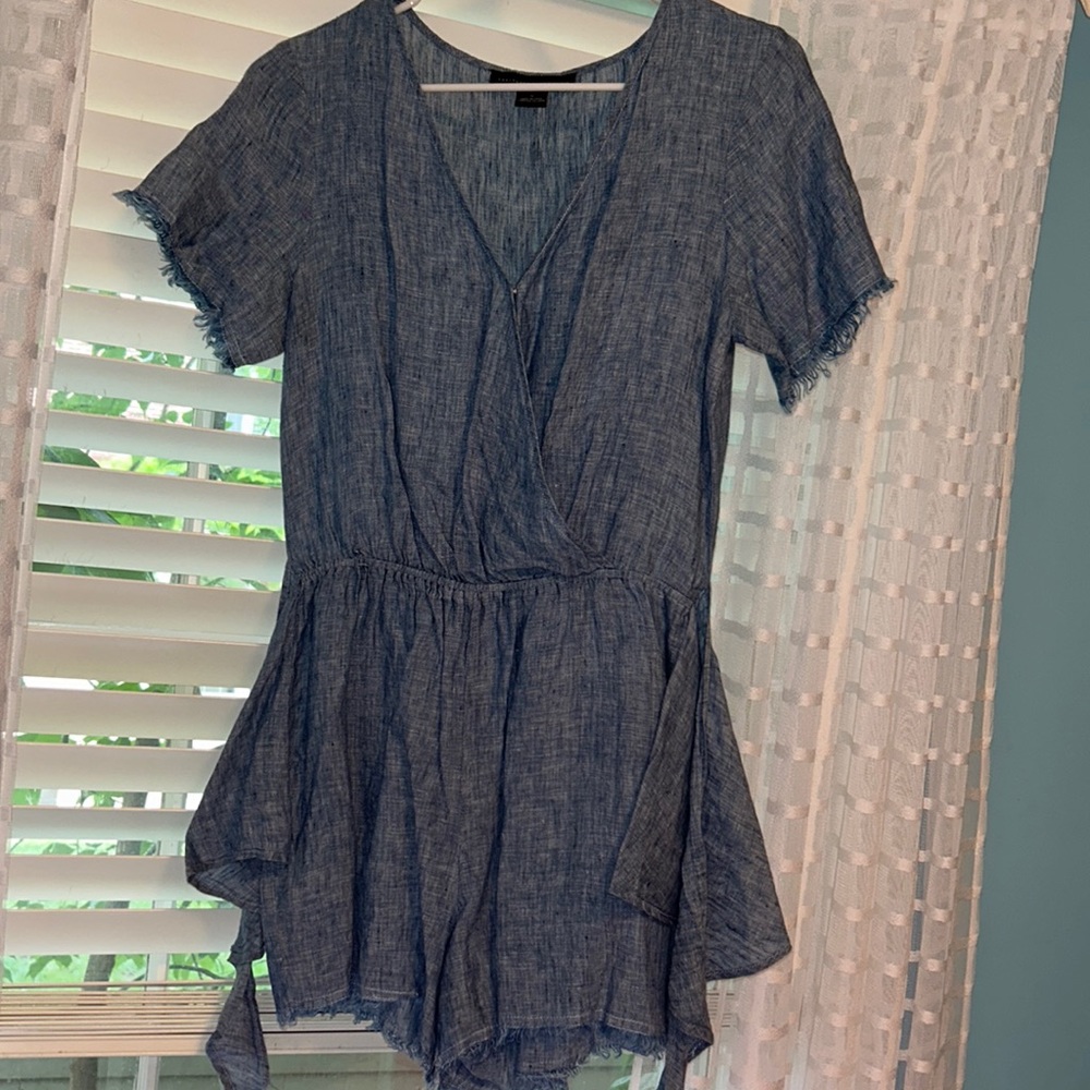 Blue romper with fringe
